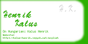henrik kalus business card